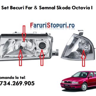 Kit becuri far, semnalizator fata Skoda Octavia I